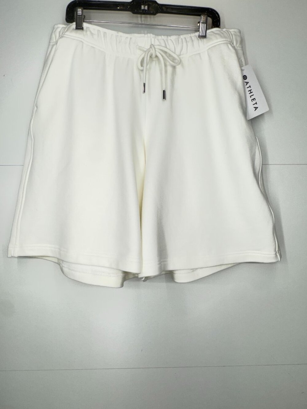NWT Athleta Heavyweight Terry Bermuda Shorts in White - Picture 2 of 10